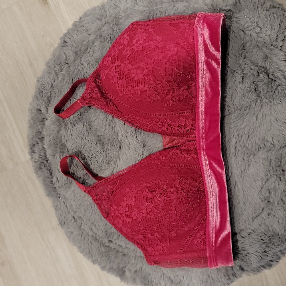 Auden Lightly Lined Bralett Lace Velour